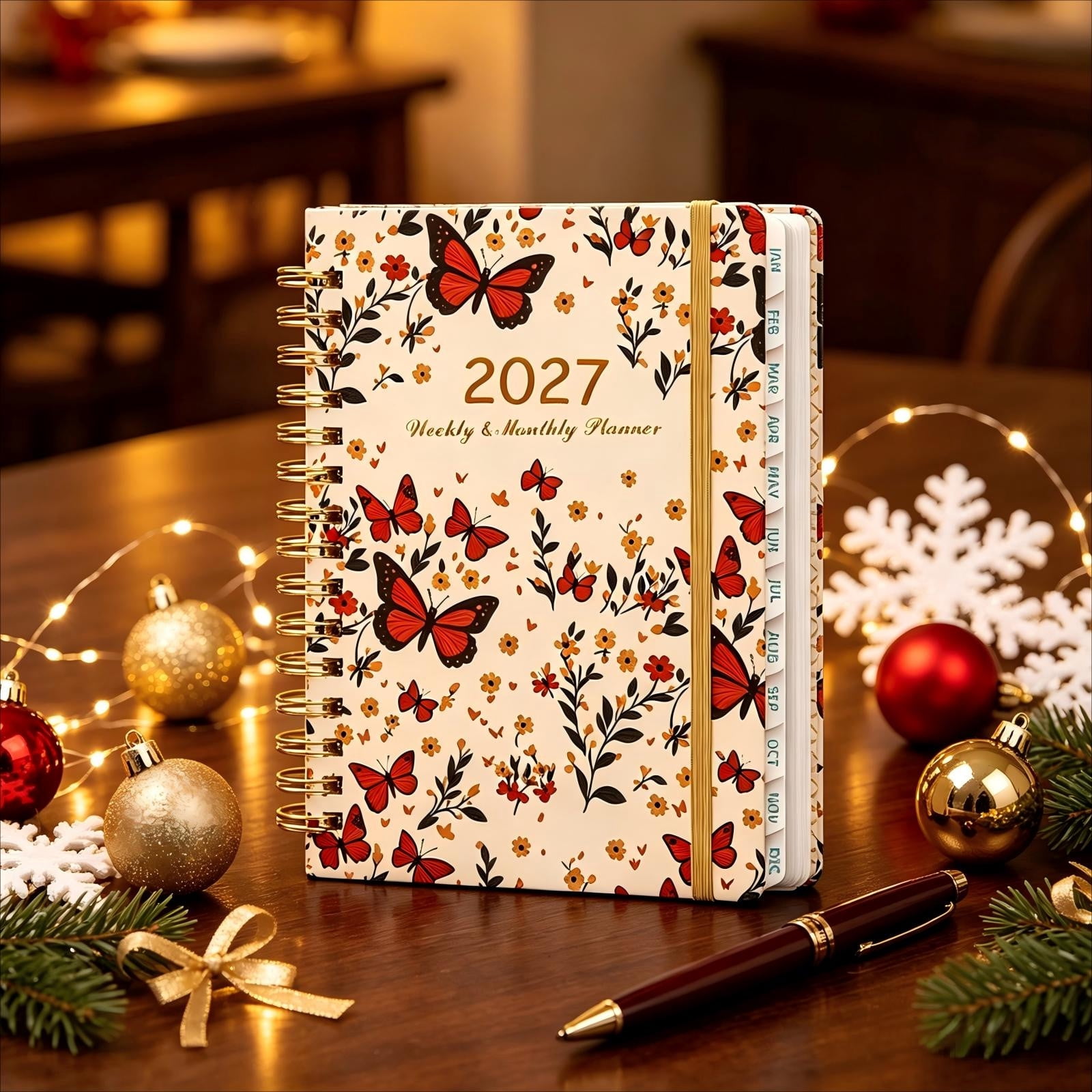 Floral Cover Daily planners 2027, 140 Pages Planner Agenda Book ...