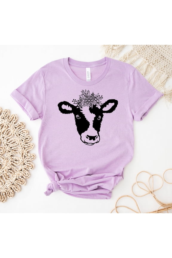 Floral Cow T-shirt, Heifer Shirt, Farmer Tee, Cowgirl Top, Farm , Floral Animal Shirt, Cute Farm Tee, Mom Top, Women's Shirt, Mama Tee Tshirt All Size S-5XL