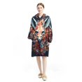 Floral Cozy Microfiber Polyester Wearable Blanket Hoodie for Men and