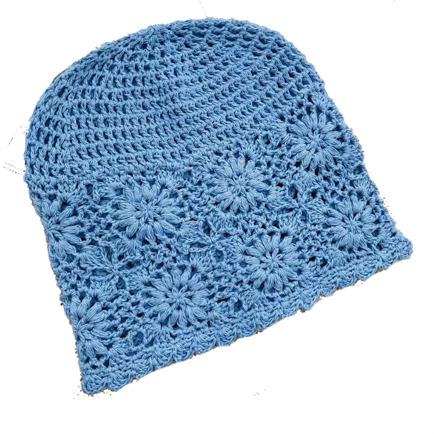 Welding Beanie Women Cotton Crochet Hat Handmade Knit Floral
