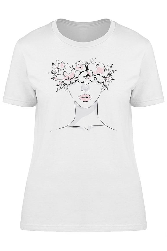 Floral Crown Woman Graphic T-Shirt Women -Image by Shutterstock, Female Medium