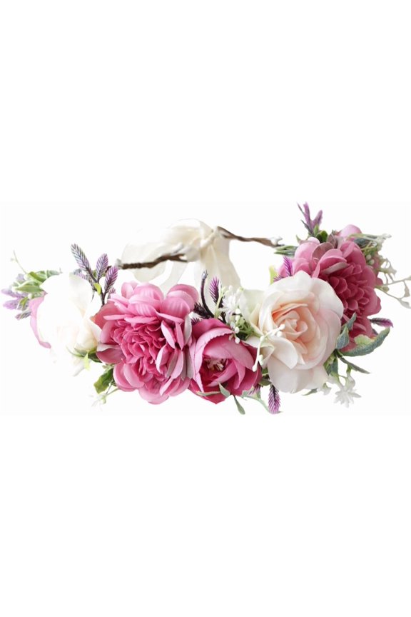 Floral Crown Women Flower Headband Floral Headpiece Halo Wedding Party Festival Photos