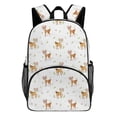 thumbnail image 1 of Floral Crowned Deer Pattern Teenage Backpack Middle Students Bookbag Outdoor Daypack, 1 of 5