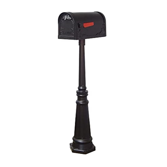 Floral Curbside Mailbox Decorative Tacoma Surface Mount Mailbox Post with Base