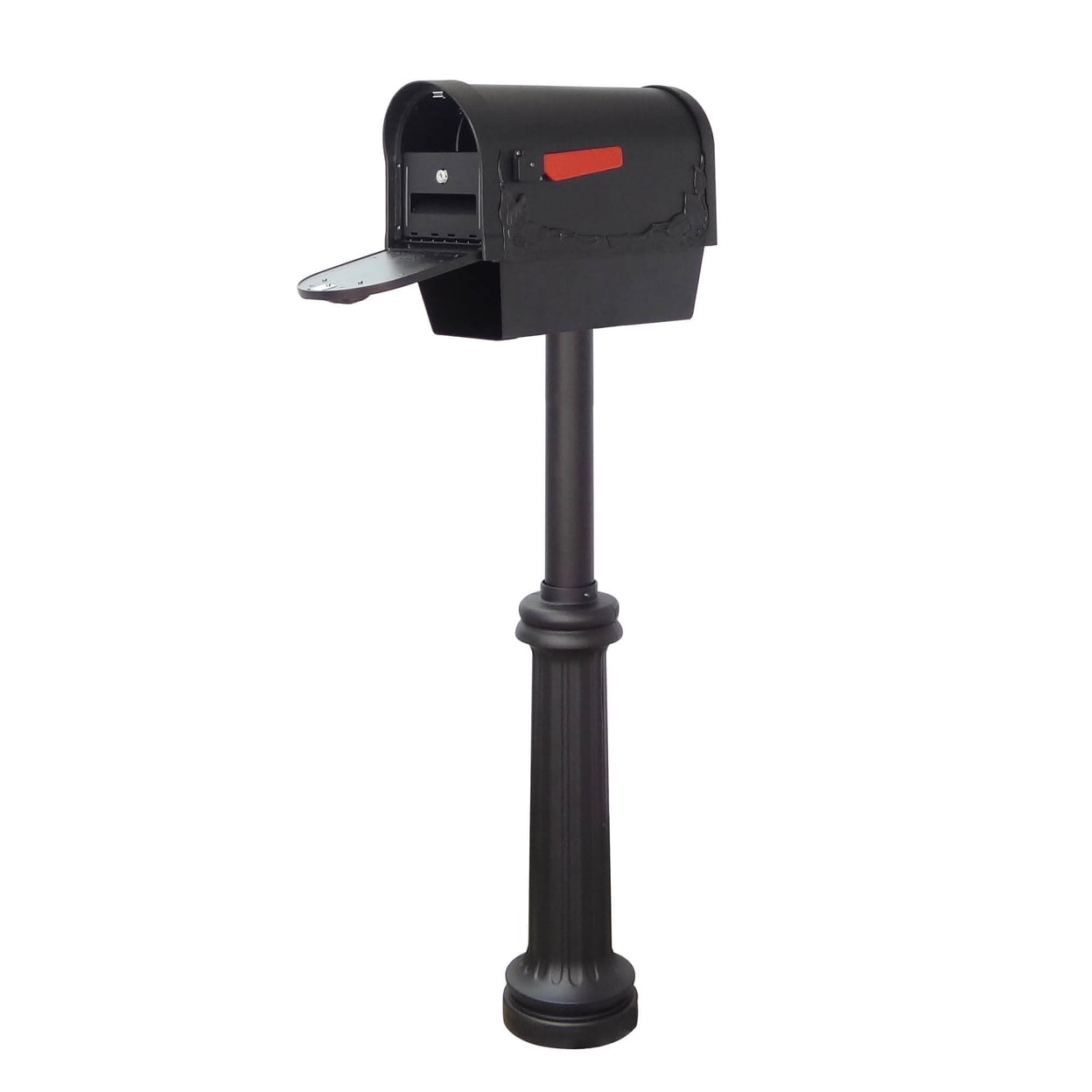 Floral Curbside Mailbox With Newspaper Tube Locking Insert And floral-curbside-mailbox-with-newspaper-tube-locking-insert-and