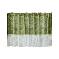 thumbnail image 1 of Floral Curtain Floral Print Tiered Curtain with Lace Edge for Kitchen and Bathroom, 59x23.62 Inch Window Valance with Semi-Sheer Design for Light Filtering and Decoration Tiered Window Valance, 1 of 6