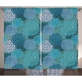 thumbnail image 1 of Ambesonne Floral Curtains 2 Panel Set, Clove Petals Vibrant, 108" x 90", Petrol Blue Teal, 1 of 3