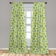 thumbnail image 1 of Floral Curtains 2 Panels Set, Abstract Flourish Inspired by Blossoming Nature of Gentle Spring, Window Drapes for Living Room Bedroom, 56"W X 84"L, Apple Green Cadet Blue, by Ambesonne, 1 of 5
