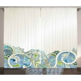 thumbnail image 1 of Ambesonne Floral Curtains 2 Panel Set, Abstract Flowers Curvy, 108" x 90", Multicolor, 1 of 3