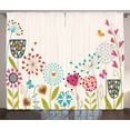 thumbnail image 1 of Ambesonne Floral Curtains 2 Panel Set, Hearty Dandelion, 108" x 96", Multicolor, 1 of 3