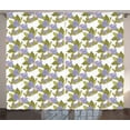 thumbnail image 1 of Floral Curtains 2 Panels Set, Apple Blossom Branches with Leaves Summer Season Revival Growth Print, Window Drapes for Living Room Bedroom, 108W X 108L Inches, Olive Green Lilac Blue, by Ambesonne, 1 of 3