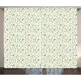 thumbnail image 1 of Floral Curtains 2 Panels Set, Autumn Concept Gentle Leaves with Tiny Flowers Watercolor Brush Stroked Pattern, Window Drapes for Living Room Bedroom, 108W X 84L Inches, Multicolor, by Ambesonne, 1 of 3