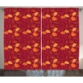 thumbnail image 1 of Floral Curtains 2 Panels Set, Blossoming Twigs with Little Buds Gentle Tender Spring Revival Theme, Window Drapes for Living Room Bedroom, 108W X 63L Inches, Maroon Hot Pink Marigold, by Ambesonne, 1 of 3