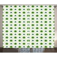 thumbnail image 1 of Ambesonne Floral Curtains 2 Panel Set, Clovers Green Dots Irish, 108" x 84", Lime Green Dark Green, 1 of 3