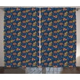 thumbnail image 1 of Floral Curtains 2 Panels Set, Colorful Composition of Different Types of Flowers Botanic Artwork, Window Drapes for Living Room Bedroom, 108"W X 63"L,Dark Violet Blue Multicolor, by Ambesonne, 1 of 3