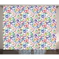thumbnail image 1 of Ambesonne Floral Curtains 2 Panel Set, Colorful Flower Petals, 108" x 108", Multicolor, 1 of 3