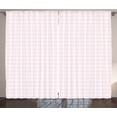 thumbnail image 1 of Ambesonne Floral Curtains 2 Panel Set, Contiguous Flowers Lines, 108" x 63", Pale Pink and White, 1 of 3