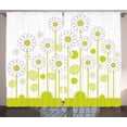 thumbnail image 1 of Ambesonne Floral Curtains 2 Panel Set, Daisises Flowers Garden, 108" x 63", Yellow and White, 1 of 3