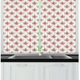 thumbnail image 1 of Floral Curtains 2 Panels Set, Damask Pattern Inspired Vintage Style Retro Blomed Rose Figure, Window Drapes for Living Room Bedroom, 55W X 39L Inches, Sage Green Brown and Dark Coral, by Ambesonne, 1 of 2