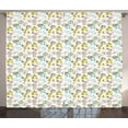 thumbnail image 1 of Ambesonne Floral Curtains 2 Panel Set, Fresh Spring Foliage Line, 108" x 90", Multicolor, 1 of 3