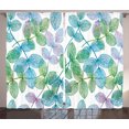 thumbnail image 1 of Ambesonne Floral Curtains 2 Panel Set, Flowers Leaves Ivy Ombre, 108" x 90", Fern Green Pale Blue, 1 of 3