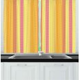 thumbnail image 1 of Floral Curtains 2 Panels Set, Flowers Stars Stripes Mix Patchwork Style Motif Kids Baby Playroom Design, Window Drapes for Living Room Bedroom, 55W X 39L Inches, Yellow Marigold Pink, by Ambesonne, 1 of 2