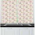 thumbnail image 1 of Floral Curtains 2 Panels Set, Geometric Petals of Flowers in Continuous Order Theme Print with Dotted Heart Shapes, Window Drapes for Living Room Bedroom, 55W X 39L Inches, Multicolor, by Ambesonne, 1 of 2