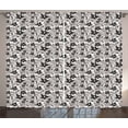 thumbnail image 1 of Ambesonne Floral Curtains 2 Panel Set, Gothic Style Rose Petals, 108" x 90", Pale Mauve Black White, 1 of 3