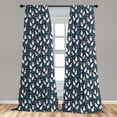 thumbnail image 1 of Floral Curtains 2 Panels Set, Hand Drawn Blossoming Spring Flowers Pastel Dots on Dark Background, Window Drapes for Living Room Bedroom, 56"W X 63"L, Dark Blue Pink and White, by Ambesonne, 1 of 5
