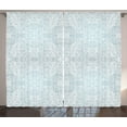 thumbnail image 1 of Ambesonne Victorian Curtains 2 Panel Set, Swirled Floral Lines, 108" x 96", Pale Blue White, 1 of 3