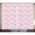 thumbnail image 1 of Ambesonne Floral Curtains 2 Panel Set, Pink Shade Rose Blending, 108" x 84", Multicolor, 1 of 3