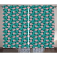 thumbnail image 1 of Ambesonne Floral Curtains 2 Panel Set, Begonia Flower Love, 108" x 108", Blush Dark Coral, 1 of 3