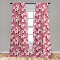 thumbnail image 1 of Floral Curtains 2 Panels Set, Repetitive Abstract Design Simplistic Hand Drawn Flowers, Window Drapes for Living Room Bedroom, 56"W X 84"L, Pink Grey, by Ambesonne, 1 of 5