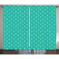 thumbnail image 1 of Ambesonne Floral Curtains 2 Panel Set, Scribbled Prehistoric Flowers, 108" x 90", Turquoise Yellow, 1 of 3