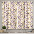 thumbnail image 1 of Floral Curtains 2 Panels Set, Striped and Polka Dotted Autumn Leaves and Ear of Wheat Figures, Window Drapes for Living Room Bedroom, 55W X 39L Inches, Cinnamon Purple Yellow, by Ambesonne, 1 of 3