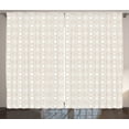 thumbnail image 1 of Ambesonne Floral Curtains 2 Panel Set, Pastel Flowers and Dots, 108" x 96", Pale Mauve and White, 1 of 3