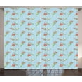 thumbnail image 1 of Floral Curtains 2 Panels Set, Vibrant Spring Blooms on Tartan Geometric Squares Embroidery Style Summer Motif, Window Drapes for Living Room Bedroom, 108W X 108L Inches, Multicolor, by Ambesonne, 1 of 3