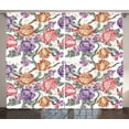 thumbnail image 1 of Ambesonne Floral Curtains 2 Panel Set, Retro Flowers and Curls, 108" x 108", Multicolor, 1 of 3