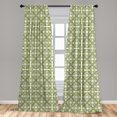 thumbnail image 1 of Floral Curtains 2 Panels Set, Vintage Geometric Lace Flower Circles Groovy Diagonal Stripes Grunge Design, Window Drapes for Living Room Bedroom, 56"W X 95"L, Multicolor, by Ambesonne, 1 of 5