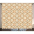 thumbnail image 1 of Ambesonne Floral Curtains 2 Panel Set, Vintage Lily Flowers, 108" x 90", Tan Peach and Off White, 1 of 3