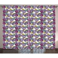 thumbnail image 1 of Floral Curtains 2 Panels Set, Vintage Style Illustration of Lupin Blossoms Lively Colors Fresh Bouquets Romantic, Window Drapes for Living Room Bedroom, 108W X 96L Inches, Multicolor, by Ambesonne, 1 of 3