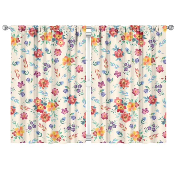 Floral Curtains for Bedroom 42x63 Inch 2 Panels Rod Pocket Blackout Drapes for Cozy and Stylish Rooms