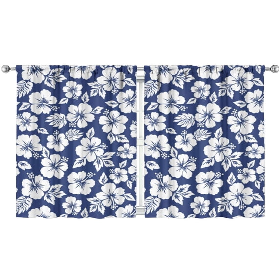Floral Curtains for Medium Windows 52x63 Inch Rod Pocket Blackout Drapes 2 Panels for Bedroom and Classic Style