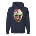 thumbnail image 1 of Floral Cute Insects Butterfly Nature Skull Fashion Graphic Hoodie Sweatshirt, Navy, 2XL, 1 of 1