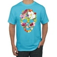 thumbnail image 1 of Floral Cute Insects Butterfly Nature Skull Fashion Graphic T-Shirt, Light Turquoise, Large, 1 of 1