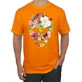 thumbnail image 1 of Floral Cute Insects Butterfly Nature Skull Fashion Graphic T-Shirt, Orange, 2XL, 1 of 1