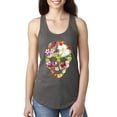 thumbnail image 1 of Floral Cute Insects Butterfly Nature Skull Fashion Ladies Racerback Tank Top, Dark Grey, X-Large, 1 of 1