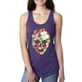 thumbnail image 1 of Floral Cute Insects Butterfly Nature Skull Fashion Ladies Racerback Tank Top, Purple Rush, X-Large, 1 of 1