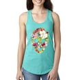 thumbnail image 1 of Floral Cute Insects Butterfly Nature Skull Fashion Ladies Racerback Tank Top, Tahiti Blue, Small, 1 of 1