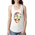 thumbnail image 1 of Floral Cute Insects Butterfly Nature Skull Fashion Ladies Racerback Tank Top, White, Large, 1 of 1